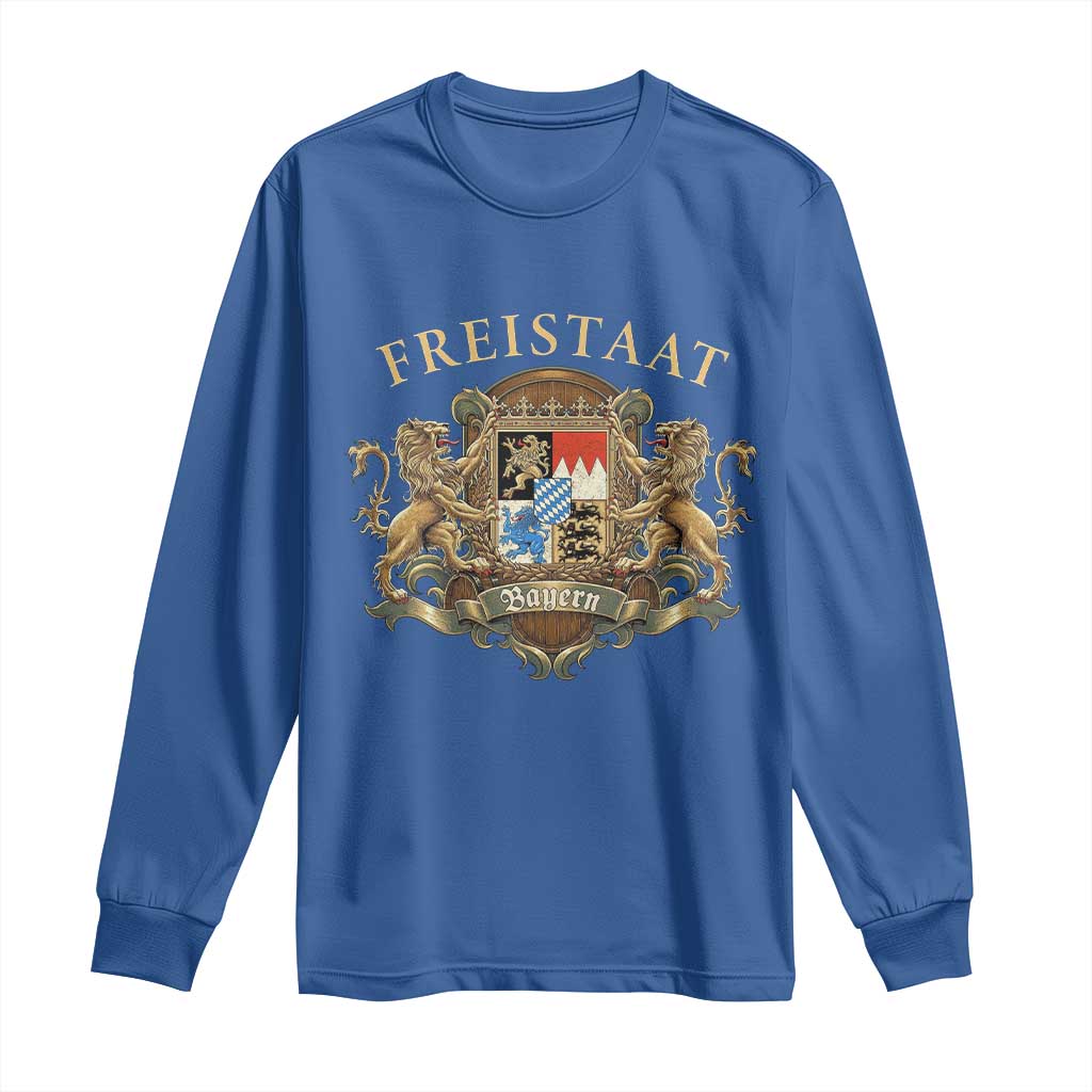 Bavarian Pride Long Sleeve Shirt Freistaat Bayern Golden Lion Coat Of Arms - Wonder Print Shop