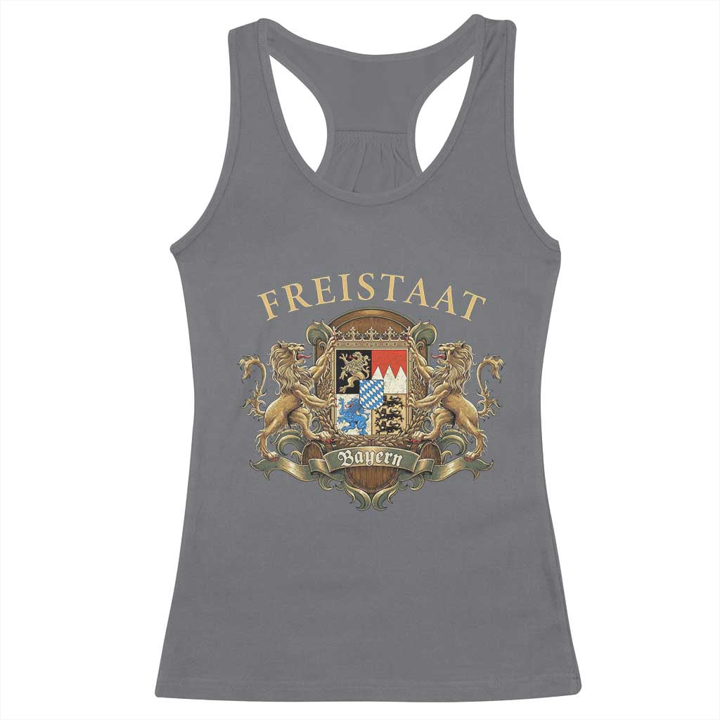 Bavarian Pride Racerback Tank Top Freistaat Bayern Golden Lion Coat Of Arms - Wonder Print Shop