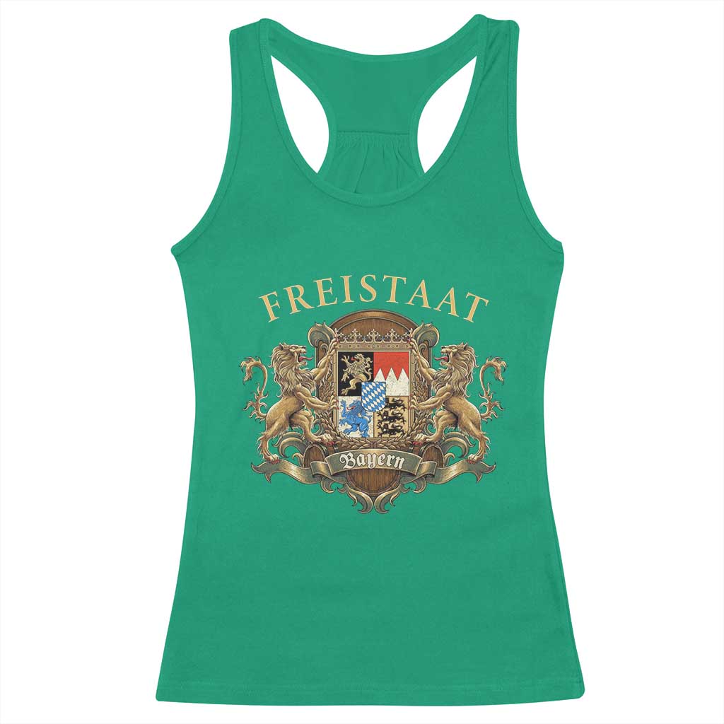 Bavarian Pride Racerback Tank Top Freistaat Bayern Golden Lion Coat Of Arms - Wonder Print Shop