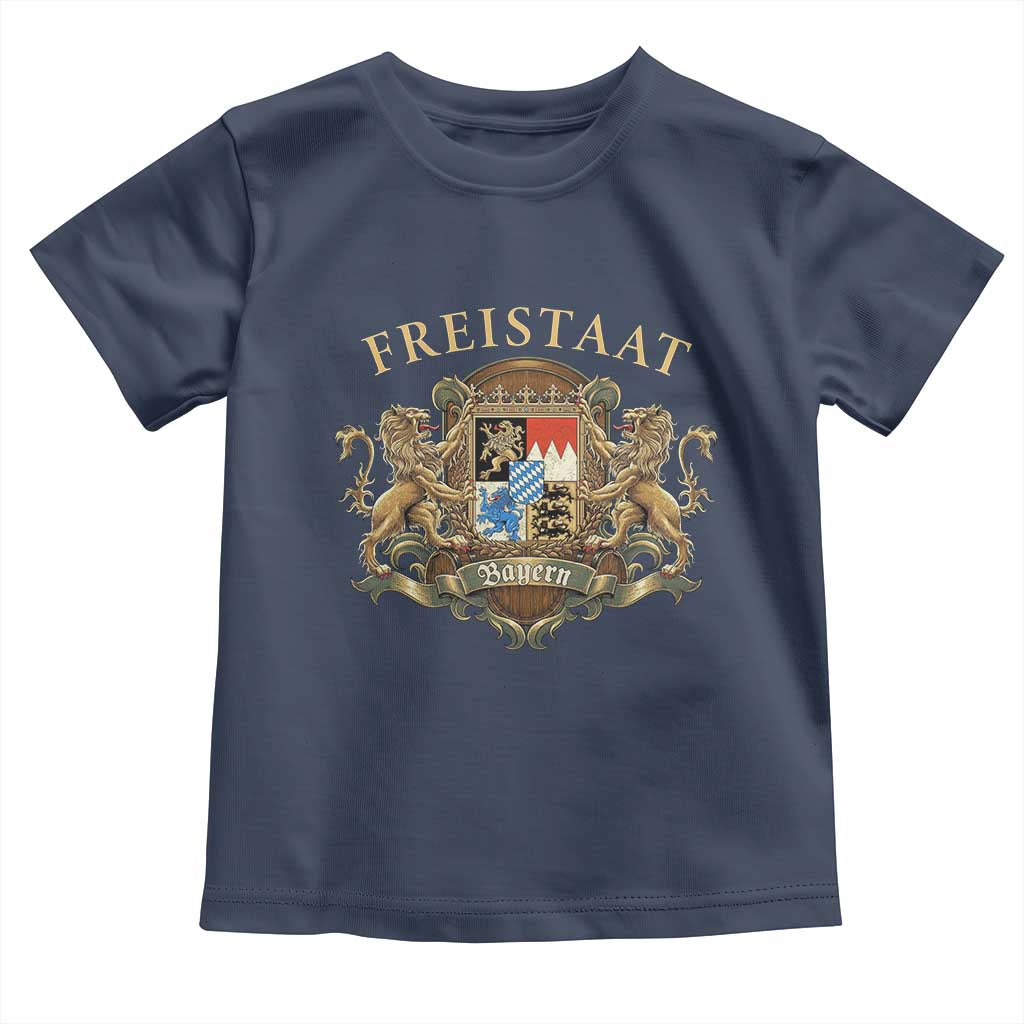 Bavarian Pride Toddler T Shirt Freistaat Bayern Golden Lion Coat Of Arms - Wonder Print Shop