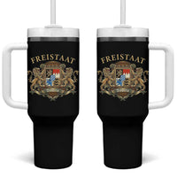 Bavarian Pride Tumbler With Handle Freistaat Bayern Golden Lion Coat Of Arms - Wonder Print Shop