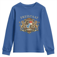 Bavarian Pride Youth Sweatshirt Freistaat Bayern Golden Lion Coat Of Arms - Wonder Print Shop