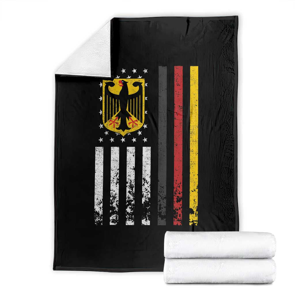 Patriotic Bundesadler Vintage German American Flag Throw Blanket Germany Heritage Pride - Wonder Print Shop