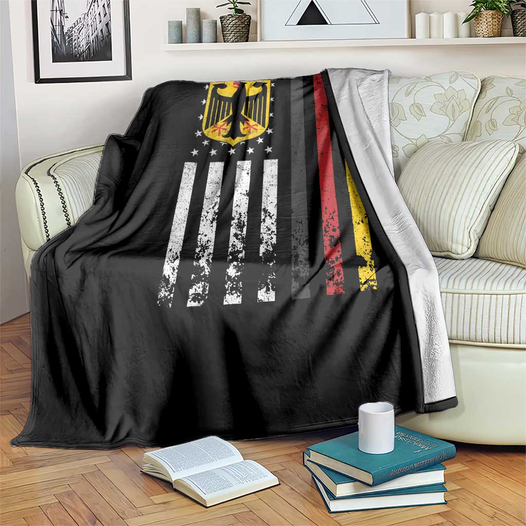 Patriotic Bundesadler Vintage German American Flag Throw Blanket Germany Heritage Pride - Wonder Print Shop