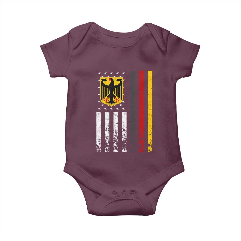 Patriotic Bundesadler Vintage German American Flag Baby Onesie Germany Heritage Pride - Wonder Print Shop