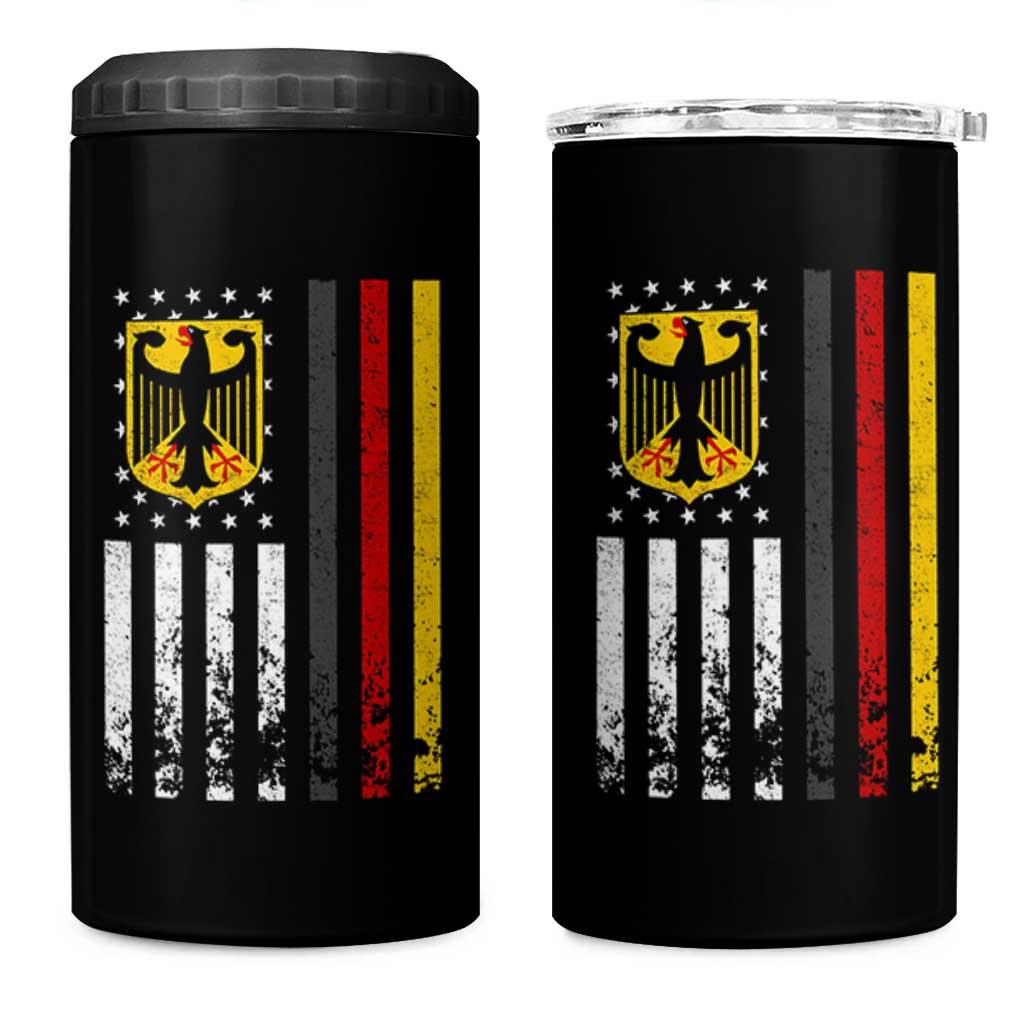 Patriotic Bundesadler Vintage German American Flag 4 in 1 Can Cooler Tumbler Germany Heritage Pride - Wonder Print Shop