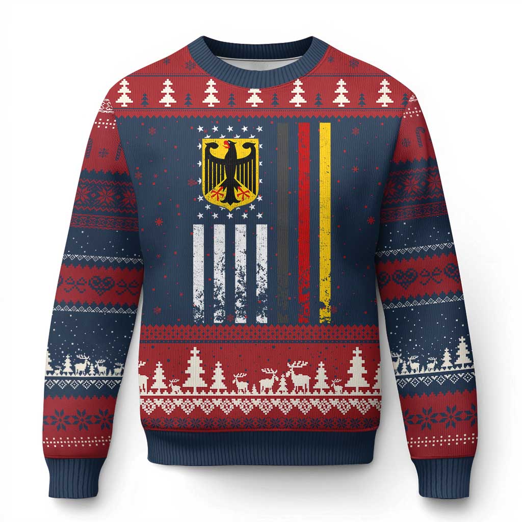Patriotic Bundesadler Vintage German American Flag Ugly Christmas Sweater Germany Heritage Pride - Wonder Print Shop