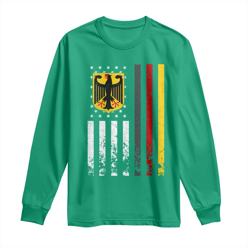 Patriotic Bundesadler Vintage German American Flag Long Sleeve Shirt Germany Heritage Pride - Wonder Print Shop