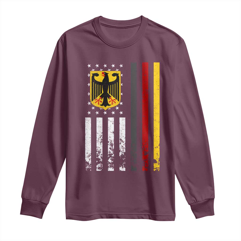Patriotic Bundesadler Vintage German American Flag Long Sleeve Shirt Germany Heritage Pride - Wonder Print Shop