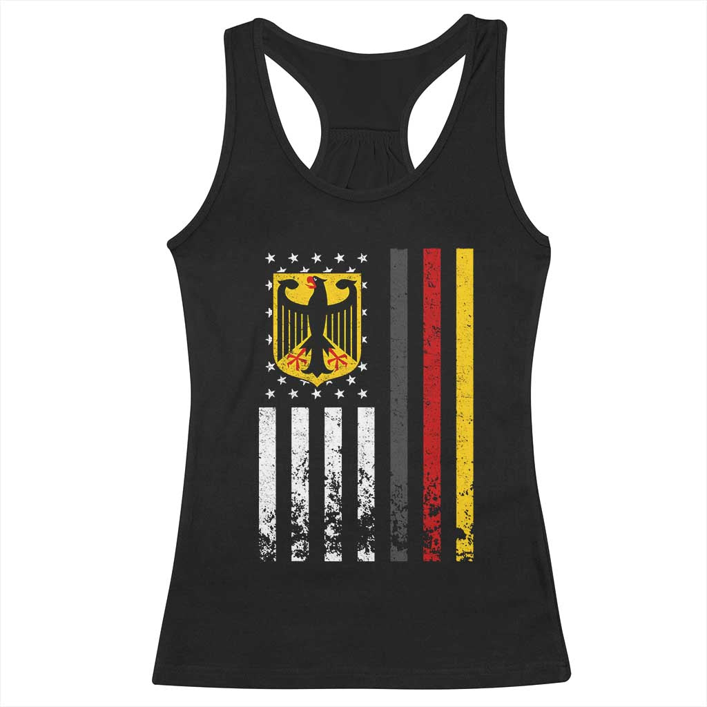 Patriotic Bundesadler Vintage German American Flag Racerback Tank Top Germany Heritage Pride - Wonder Print Shop