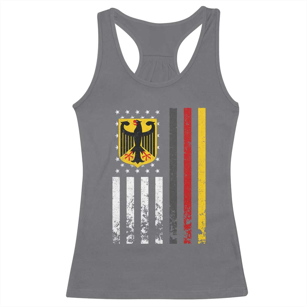 Patriotic Bundesadler Vintage German American Flag Racerback Tank Top Germany Heritage Pride - Wonder Print Shop