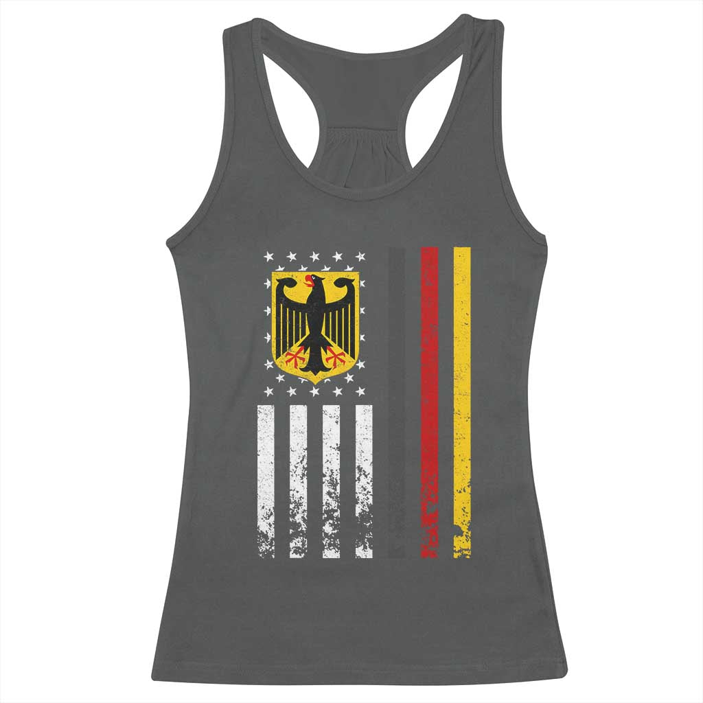 Patriotic Bundesadler Vintage German American Flag Racerback Tank Top Germany Heritage Pride - Wonder Print Shop