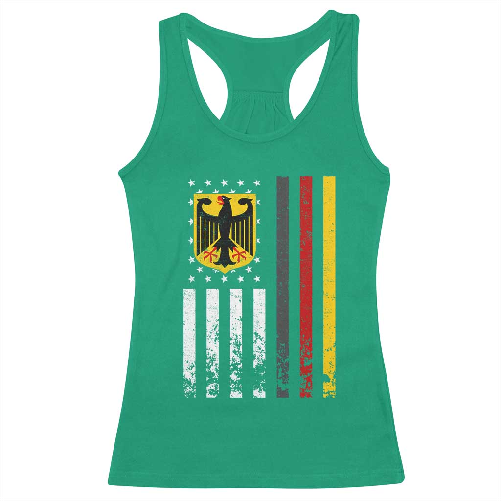 Patriotic Bundesadler Vintage German American Flag Racerback Tank Top Germany Heritage Pride - Wonder Print Shop