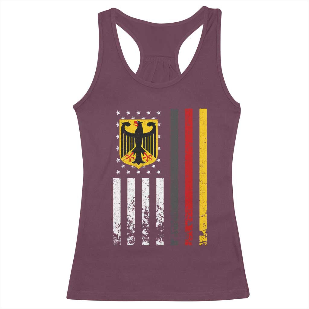 Patriotic Bundesadler Vintage German American Flag Racerback Tank Top Germany Heritage Pride - Wonder Print Shop