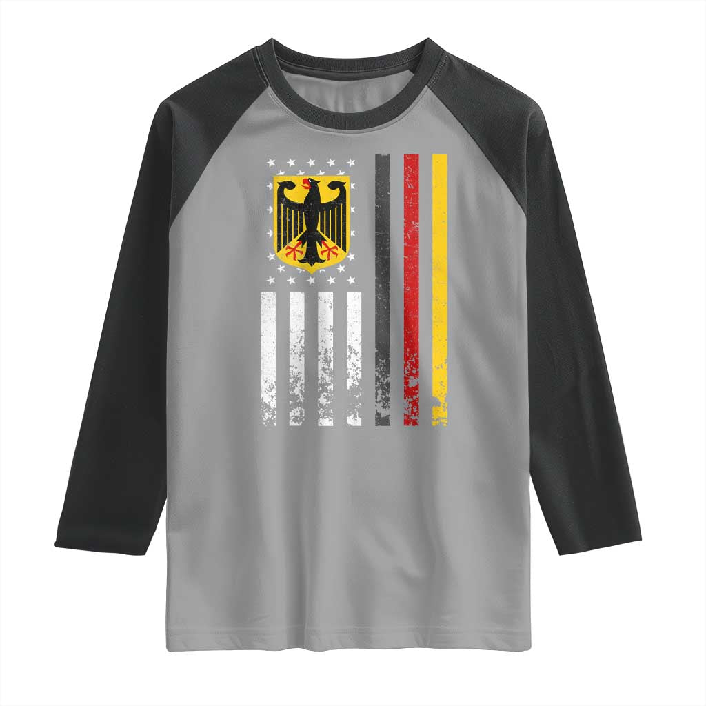 Patriotic Bundesadler Vintage German American Flag Raglan Shirt Germany Heritage Pride - Wonder Print Shop