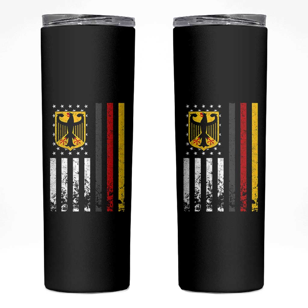 Patriotic Bundesadler Vintage German American Flag Skinny Tumbler Germany Heritage Pride - Wonder Print Shop