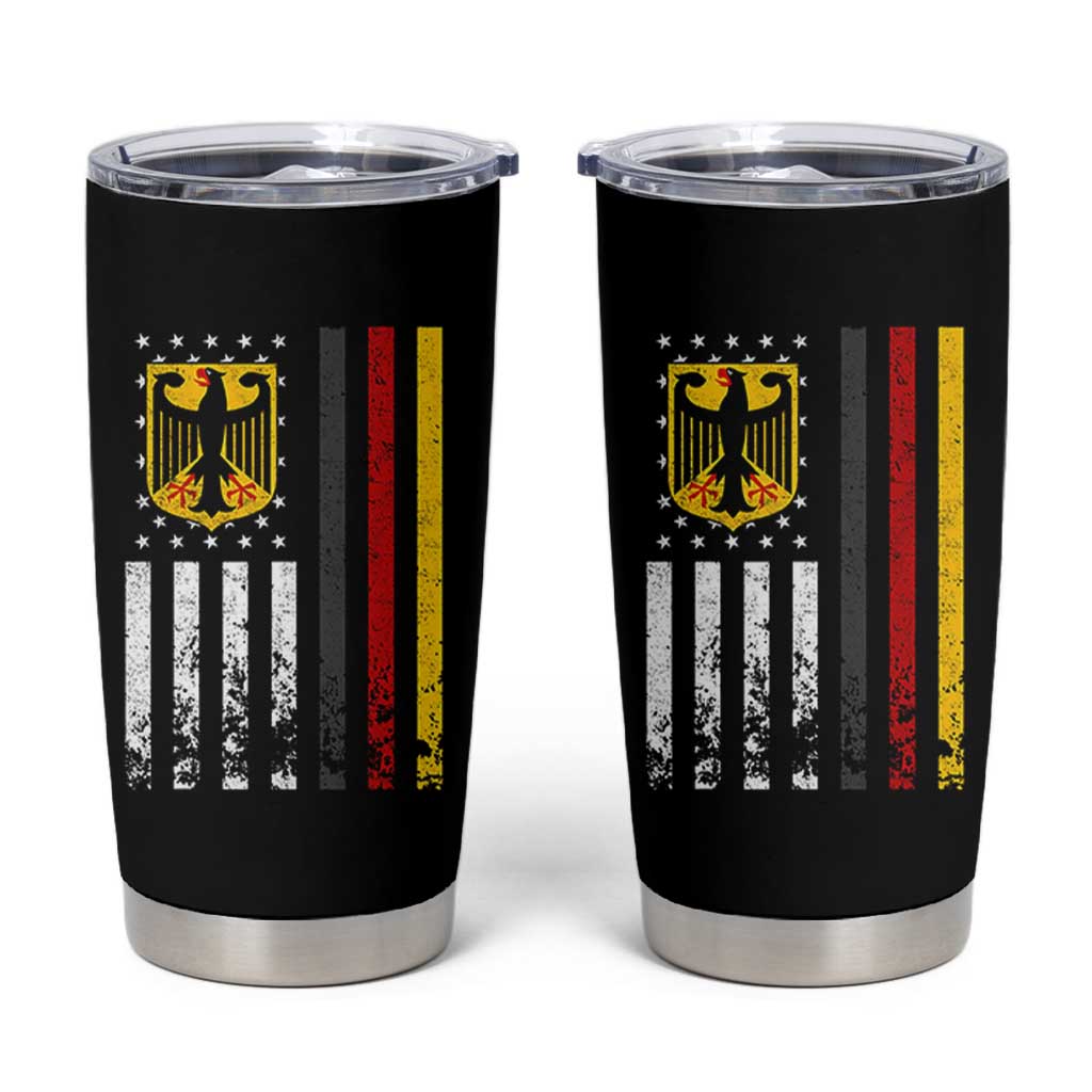 Patriotic Bundesadler Vintage German American Flag Tumbler Cup Germany Heritage Pride - Wonder Print Shop