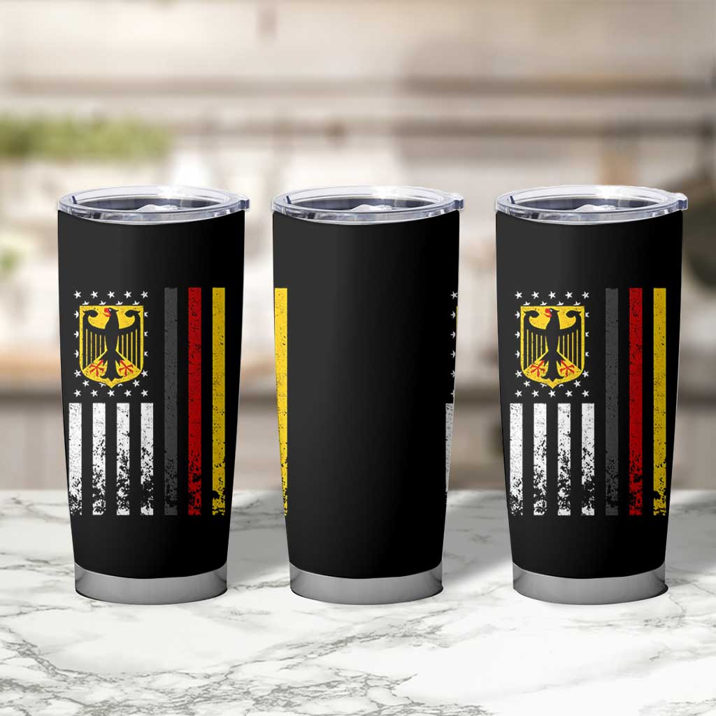 Patriotic Bundesadler Vintage German American Flag Tumbler Cup Germany Heritage Pride - Wonder Print Shop