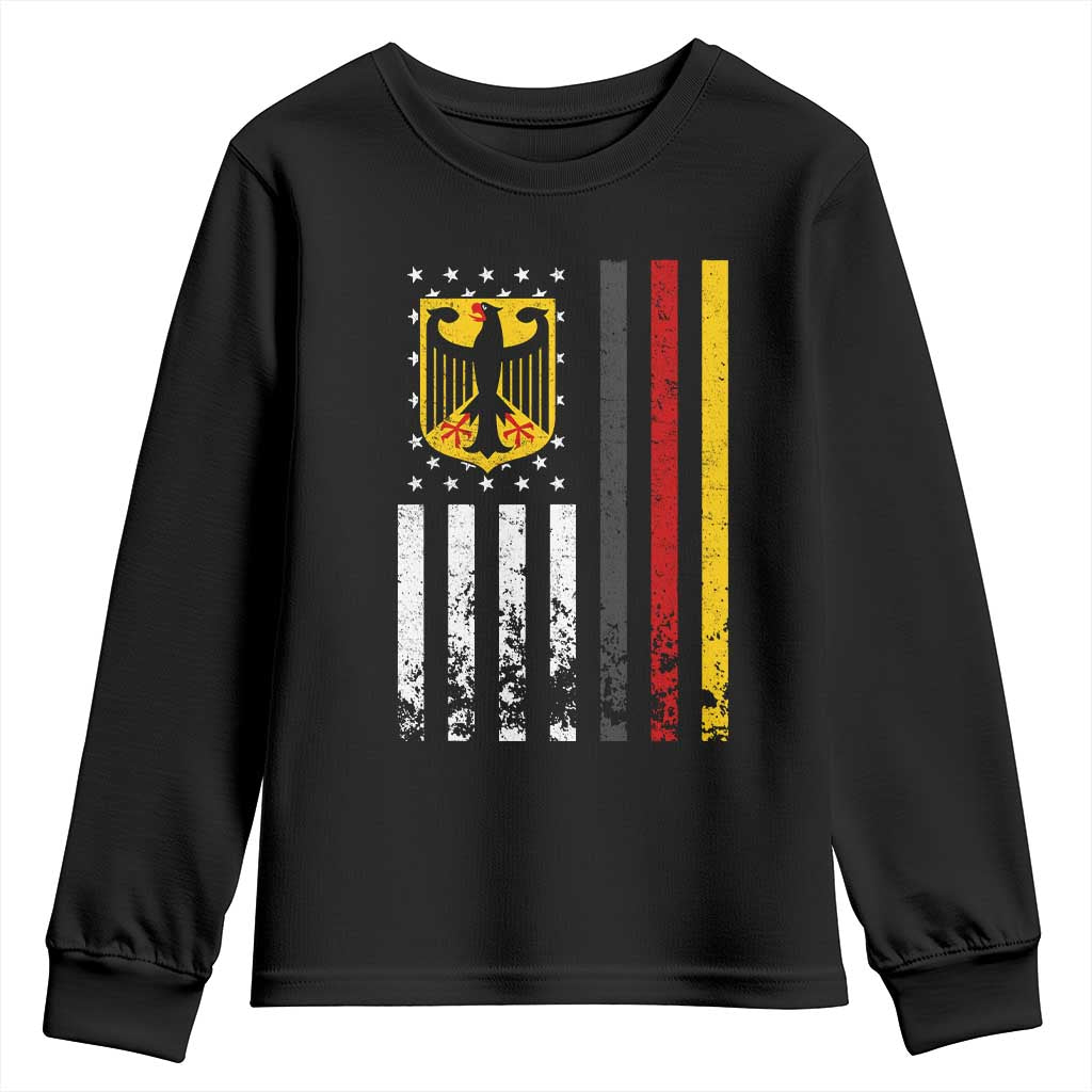 Patriotic Bundesadler Vintage German American Flag Youth Sweatshirt Germany Heritage Pride - Wonder Print Shop