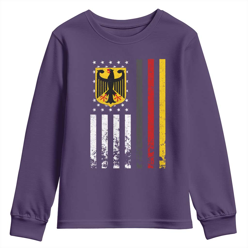 Patriotic Bundesadler Vintage German American Flag Youth Sweatshirt Germany Heritage Pride - Wonder Print Shop