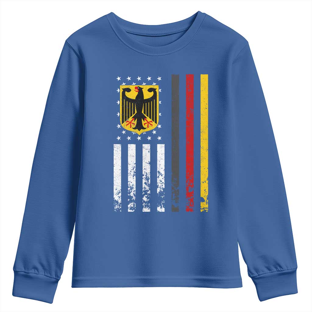 Patriotic Bundesadler Vintage German American Flag Youth Sweatshirt Germany Heritage Pride - Wonder Print Shop