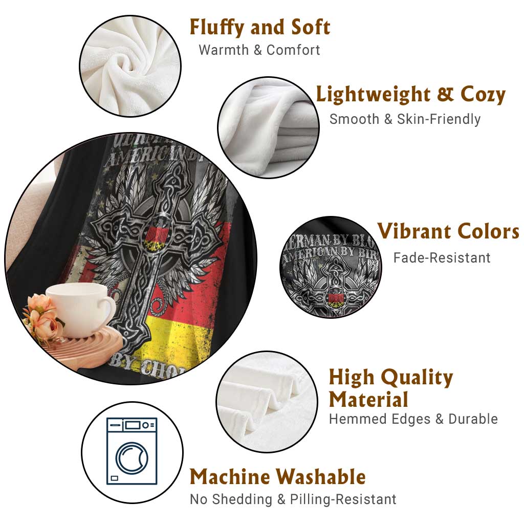 German By Blood American By Birth Patriot By Choice Throw Blanket German Americans - Wonder Print Shop