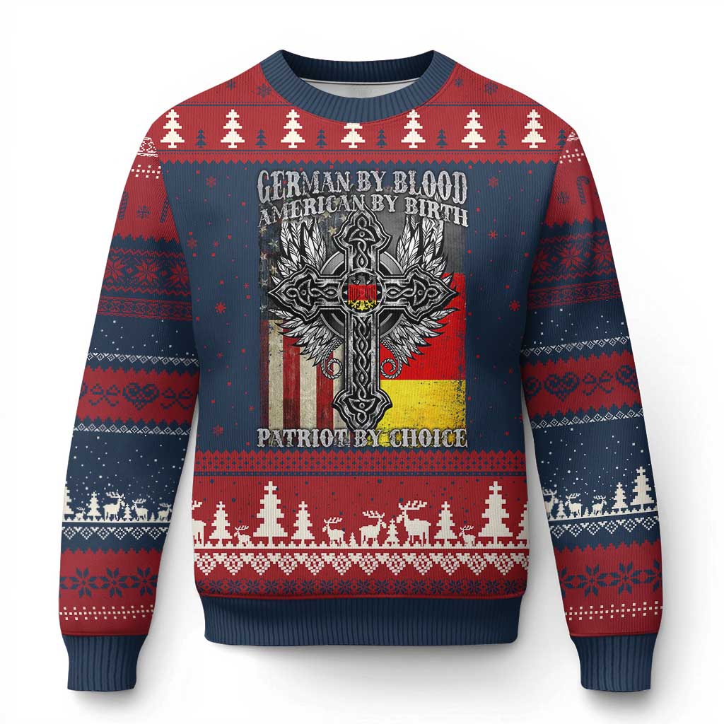 German By Blood American By Birth Patriot By Choice Ugly Christmas Sweater German Americans - Wonder Print Shop