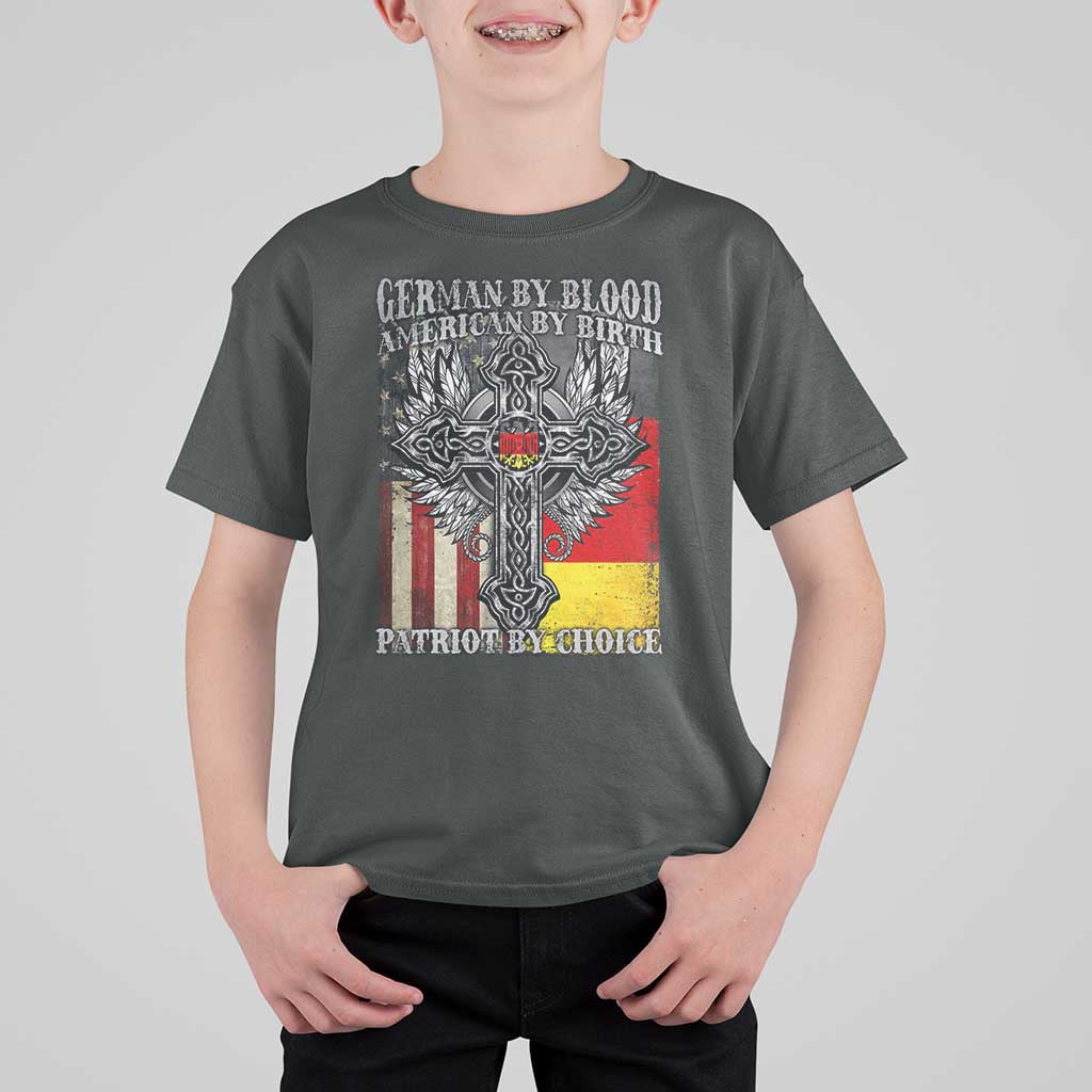German By Blood American By Birth Patriot By Choice T Shirt For Kid German Americans - Wonder Print Shop