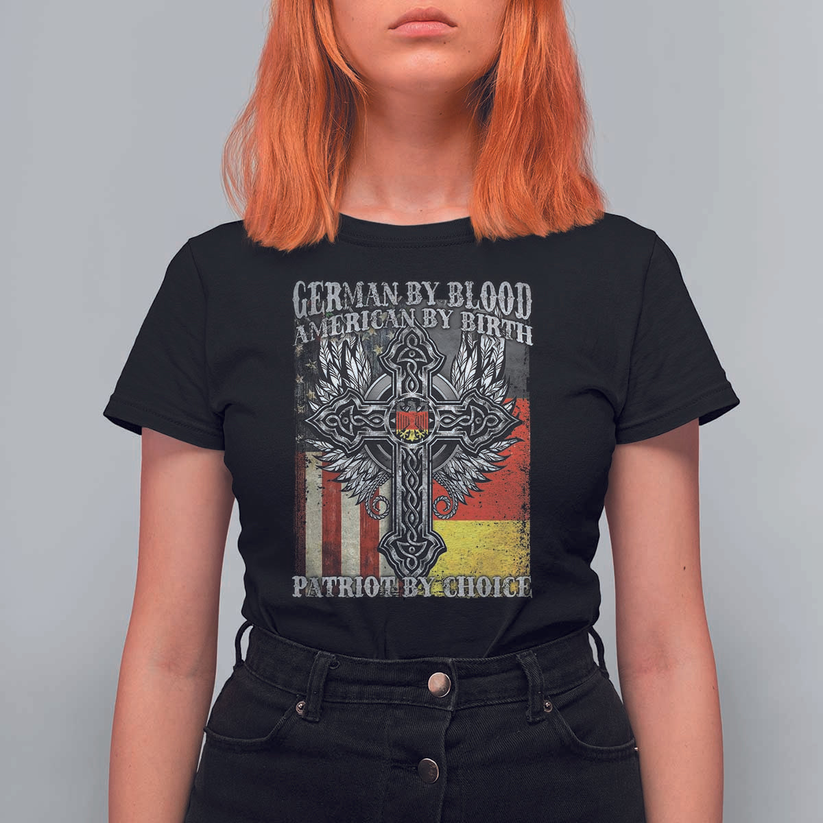 German By Blood American By Birth Patriot By Choice T Shirt For Women German Americans - Wonder Print Shop