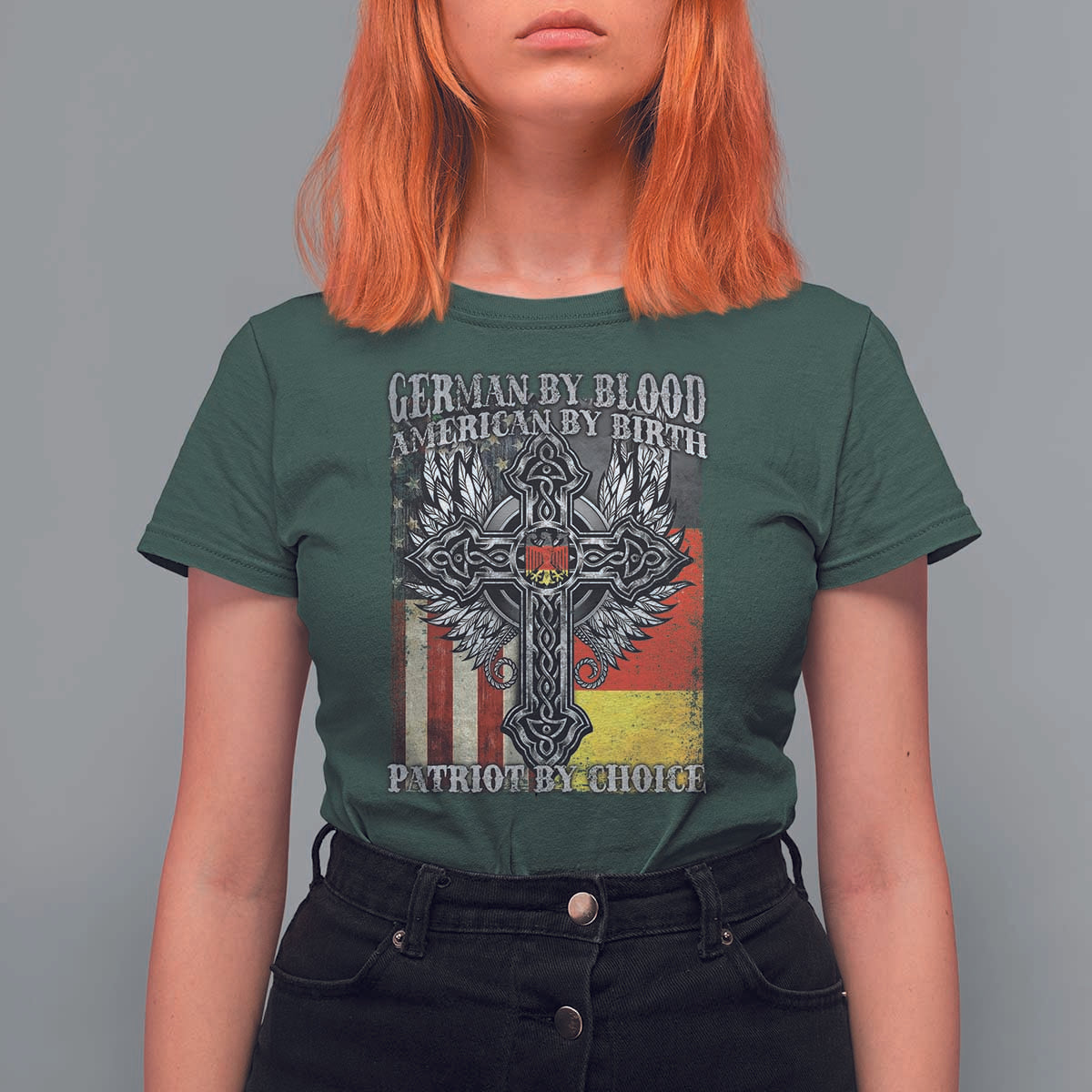 German By Blood American By Birth Patriot By Choice T Shirt For Women German Americans - Wonder Print Shop