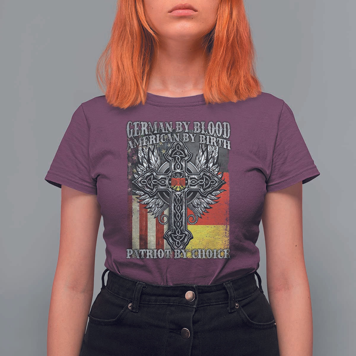 German By Blood American By Birth Patriot By Choice T Shirt For Women German Americans - Wonder Print Shop
