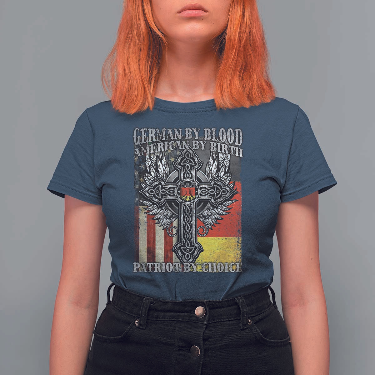 German By Blood American By Birth Patriot By Choice T Shirt For Women German Americans - Wonder Print Shop