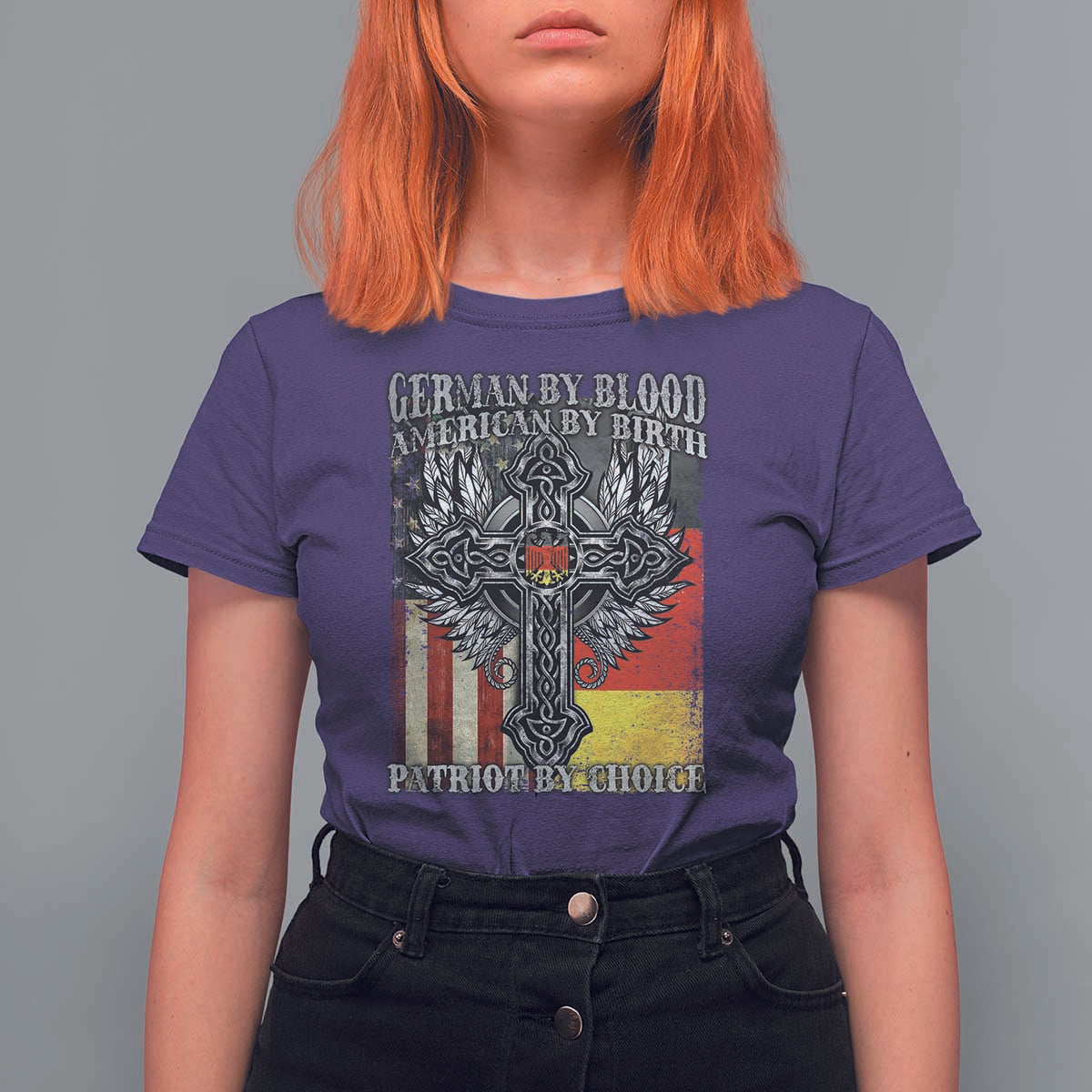 German By Blood American By Birth Patriot By Choice T Shirt For Women German Americans - Wonder Print Shop