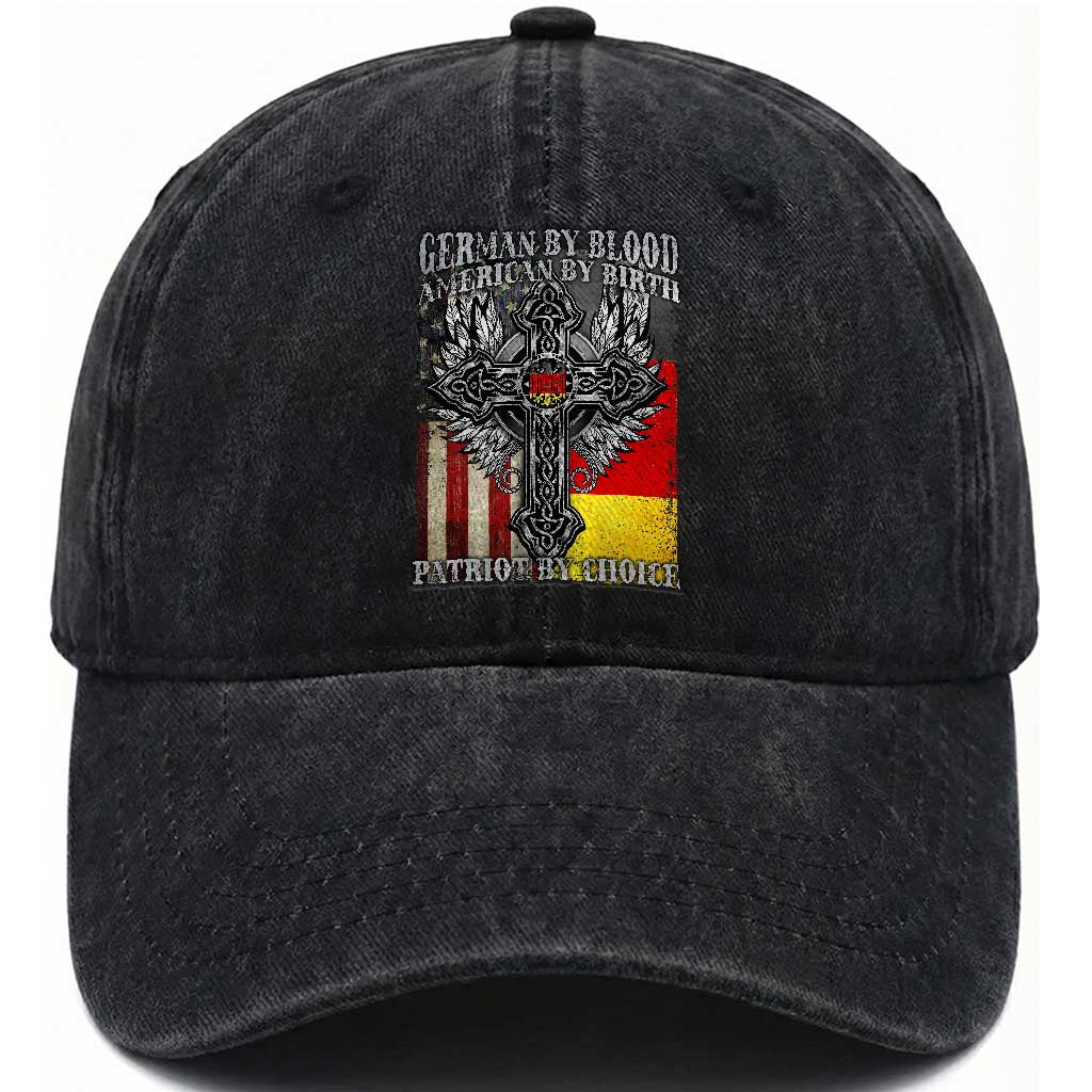 German By Blood American By Birth Patriot By Choice Washed Cotton Baseball Cap German Americans