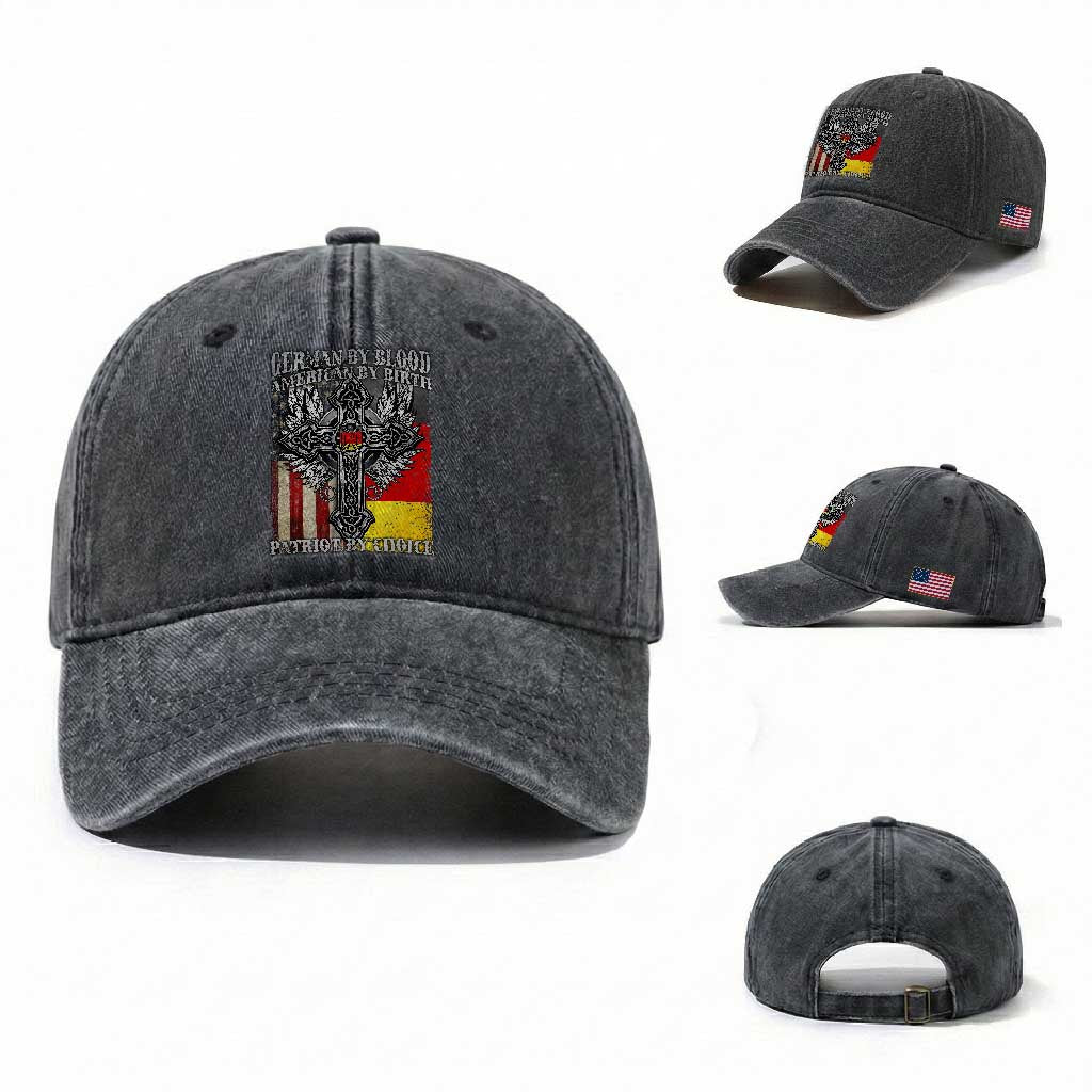 German By Blood American By Birth Patriot By Choice Washed Cotton Baseball Cap German Americans