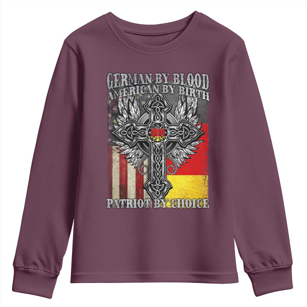 German By Blood American By Birth Patriot By Choice Youth Sweatshirt German Americans - Wonder Print Shop