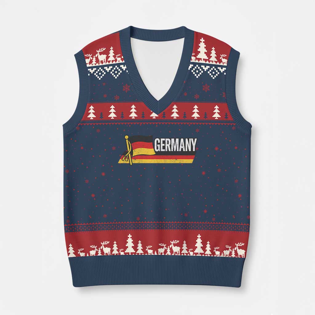 German Heritage Pride Germany Flag V-Neck Knit Sweater Vest - Wonder Print Shop