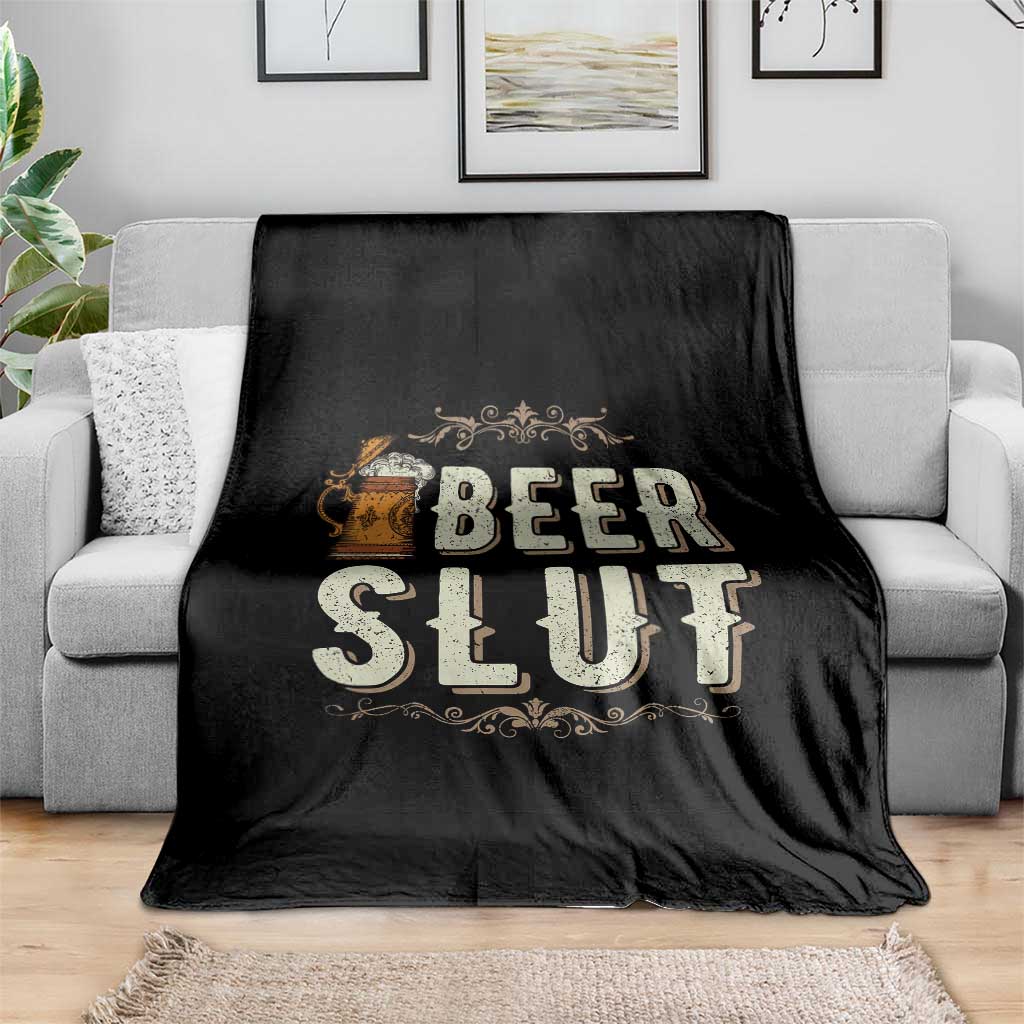Funny Oktoberfest Beer Slut Throw Blanket German Beer Stein Drinking Lover - Wonder Print Shop
