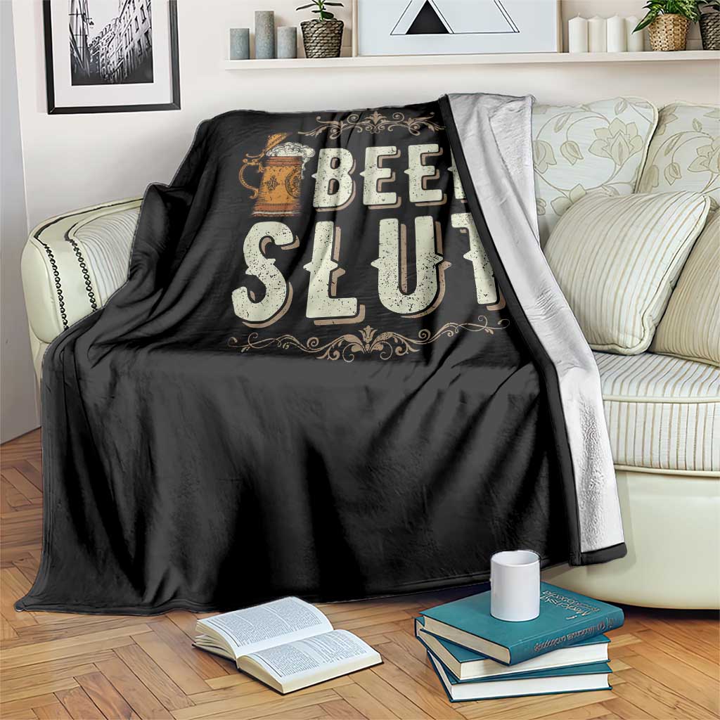 Funny Oktoberfest Beer Slut Throw Blanket German Beer Stein Drinking Lover - Wonder Print Shop