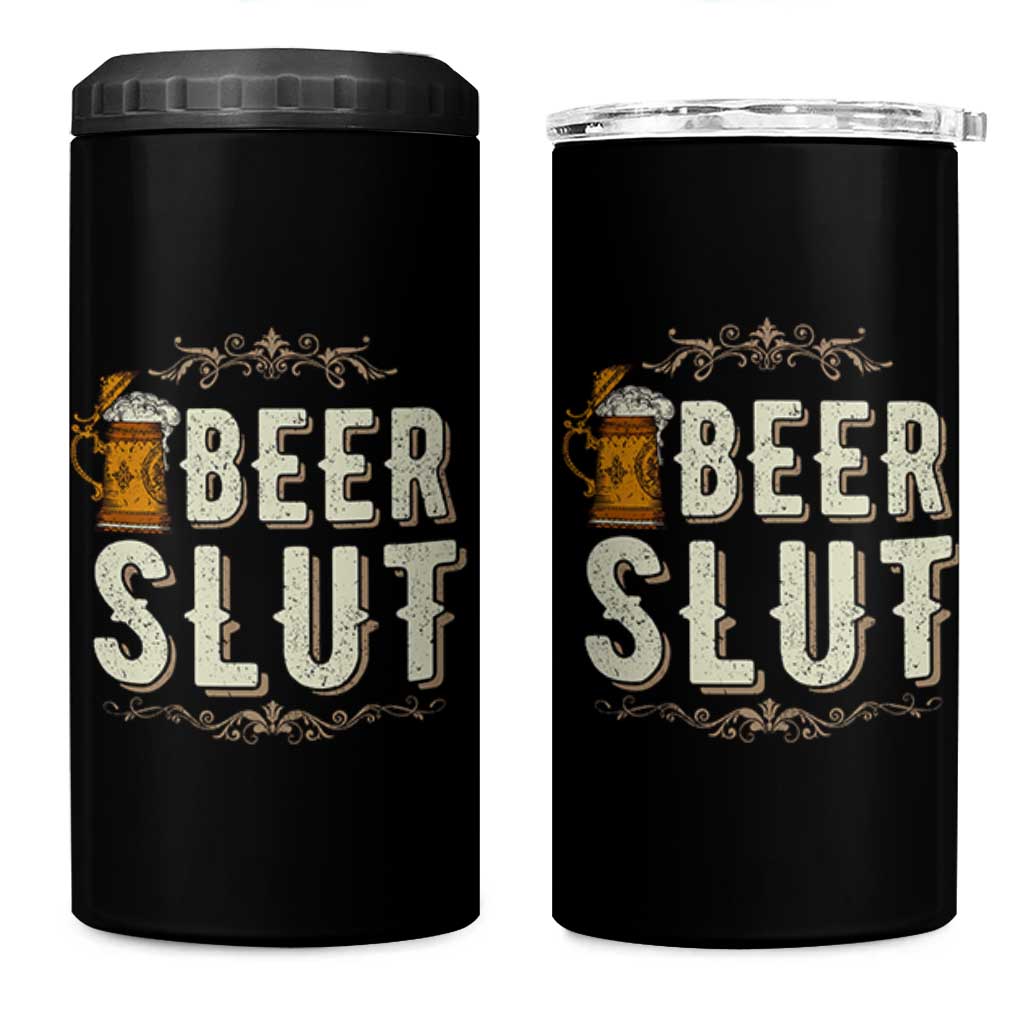 Funny Oktoberfest Beer Slut 4 in 1 Can Cooler Tumbler German Beer Stein Drinking Lover - Wonder Print Shop