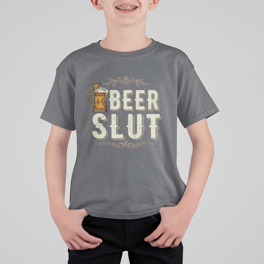 Funny Oktoberfest Beer Slut T Shirt For Kid German Beer Stein Drinking Lover - Wonder Print Shop