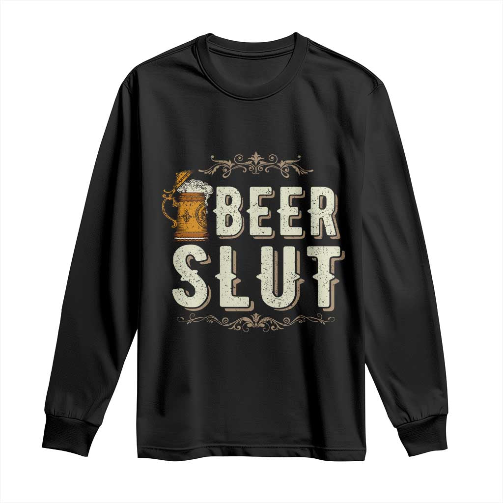 Funny Oktoberfest Beer Slut Long Sleeve Shirt German Beer Stein Drinking Lover - Wonder Print Shop