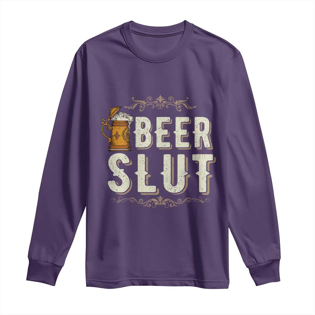 Funny Oktoberfest Beer Slut Long Sleeve Shirt German Beer Stein Drinking Lover - Wonder Print Shop