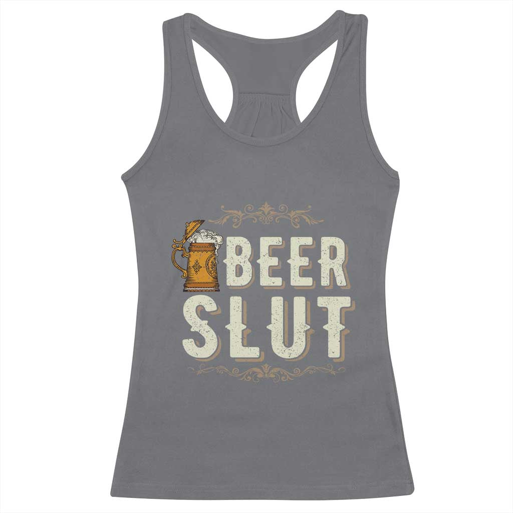 Funny Oktoberfest Beer Slut Racerback Tank Top German Beer Stein Drinking Lover - Wonder Print Shop