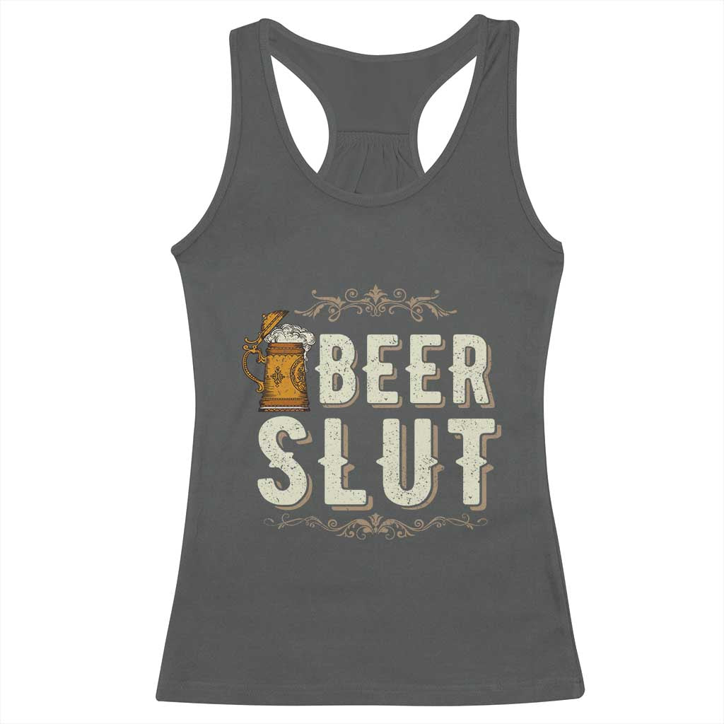 Funny Oktoberfest Beer Slut Racerback Tank Top German Beer Stein Drinking Lover - Wonder Print Shop