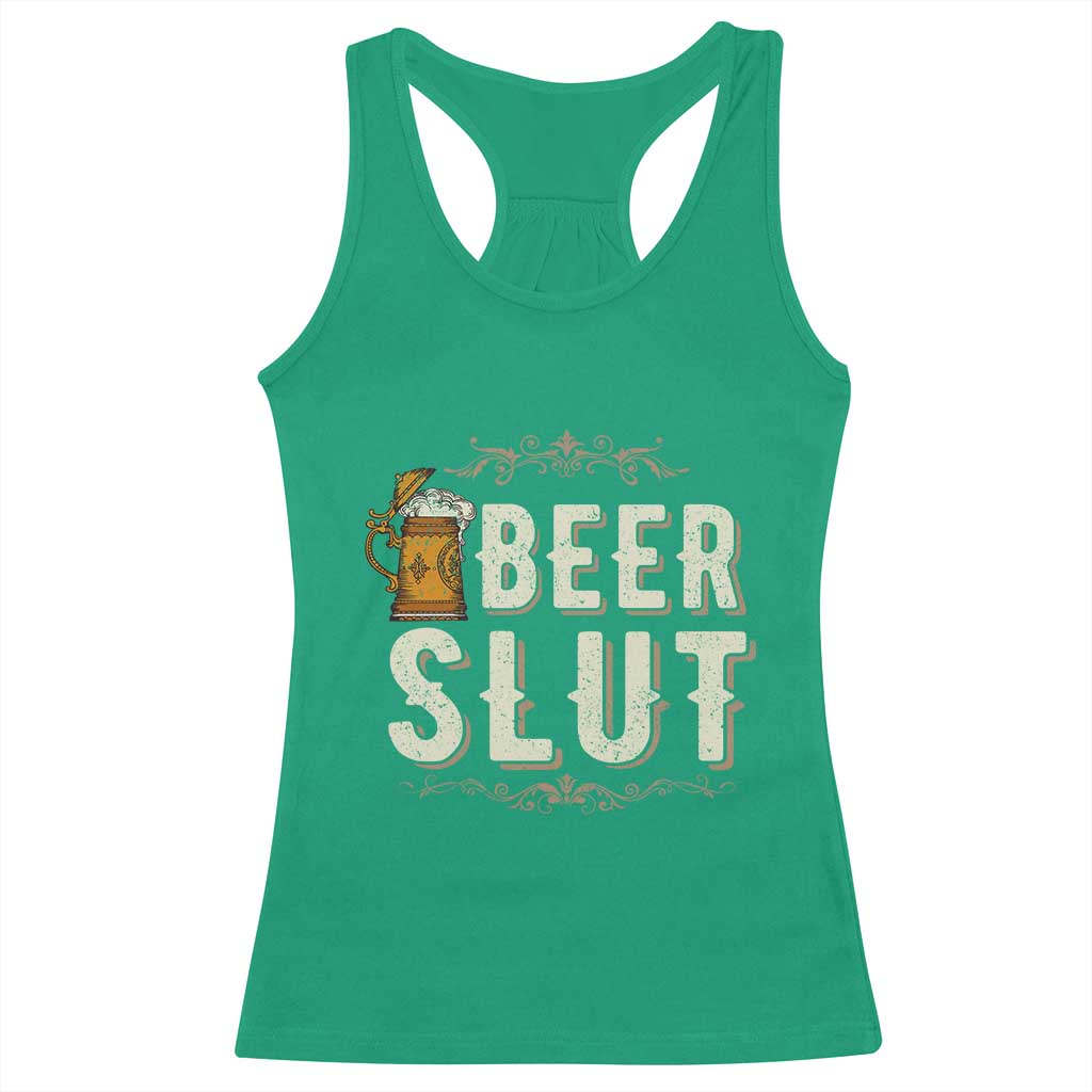 Funny Oktoberfest Beer Slut Racerback Tank Top German Beer Stein Drinking Lover - Wonder Print Shop