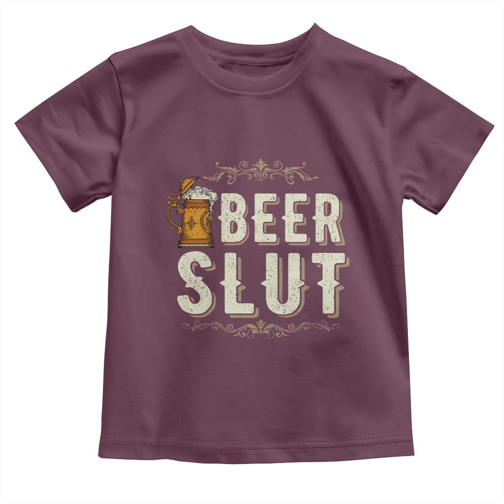 Funny Oktoberfest Beer Slut Toddler T Shirt German Beer Stein Drinking Lover - Wonder Print Shop
