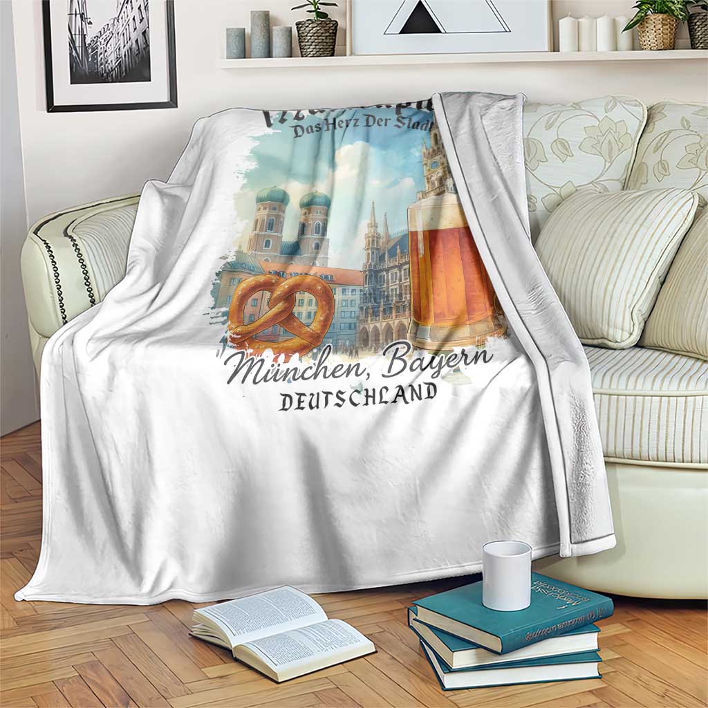 Bavarian Festival Munich Oktoberfest Throw Blanket Das Herz Der Stadt Beer Pretzel - Wonder Print Shop