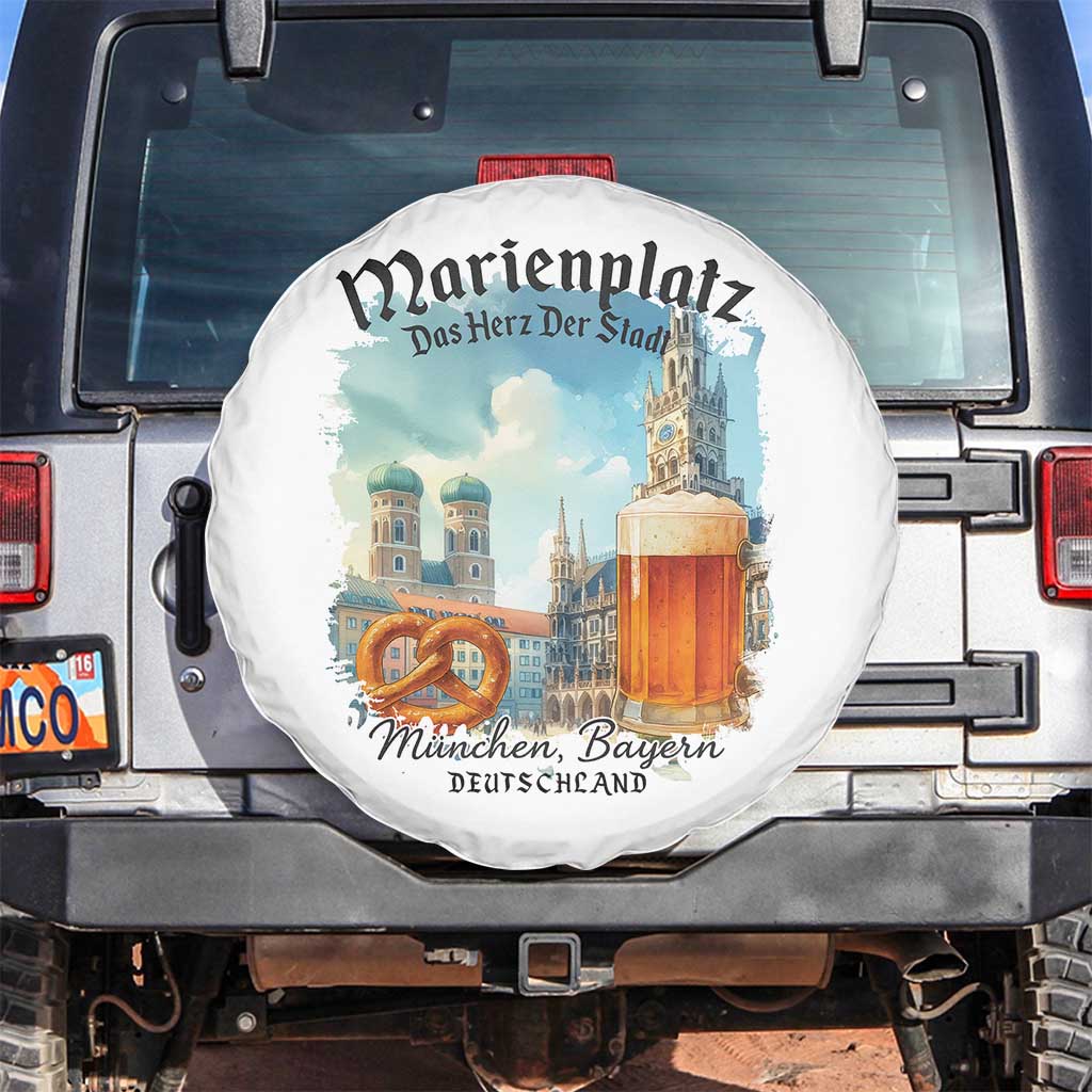 Bavarian Festival Munich Oktoberfest Spare Tire Cover Das Herz Der Stadt Beer Pretzel - Wonder Print Shop
