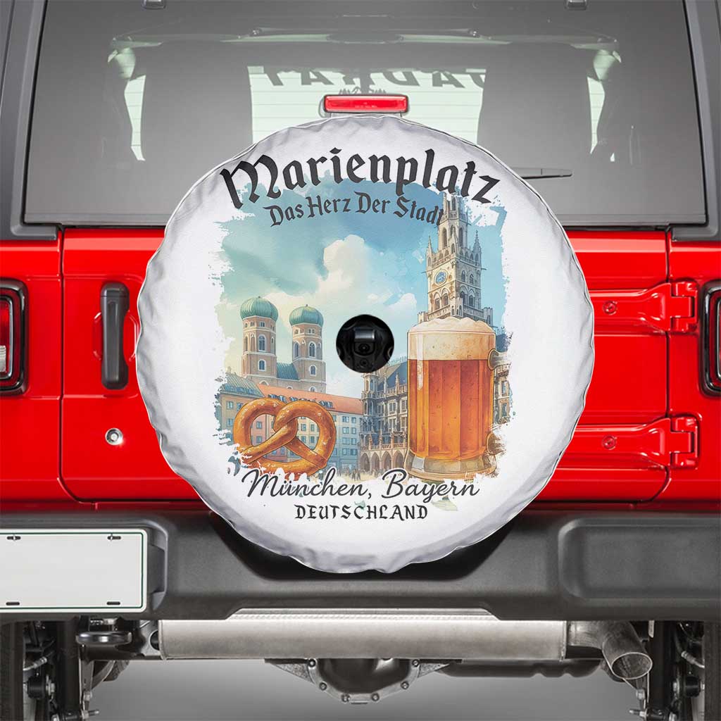Bavarian Festival Munich Oktoberfest Spare Tire Cover Das Herz Der Stadt Beer Pretzel - Wonder Print Shop